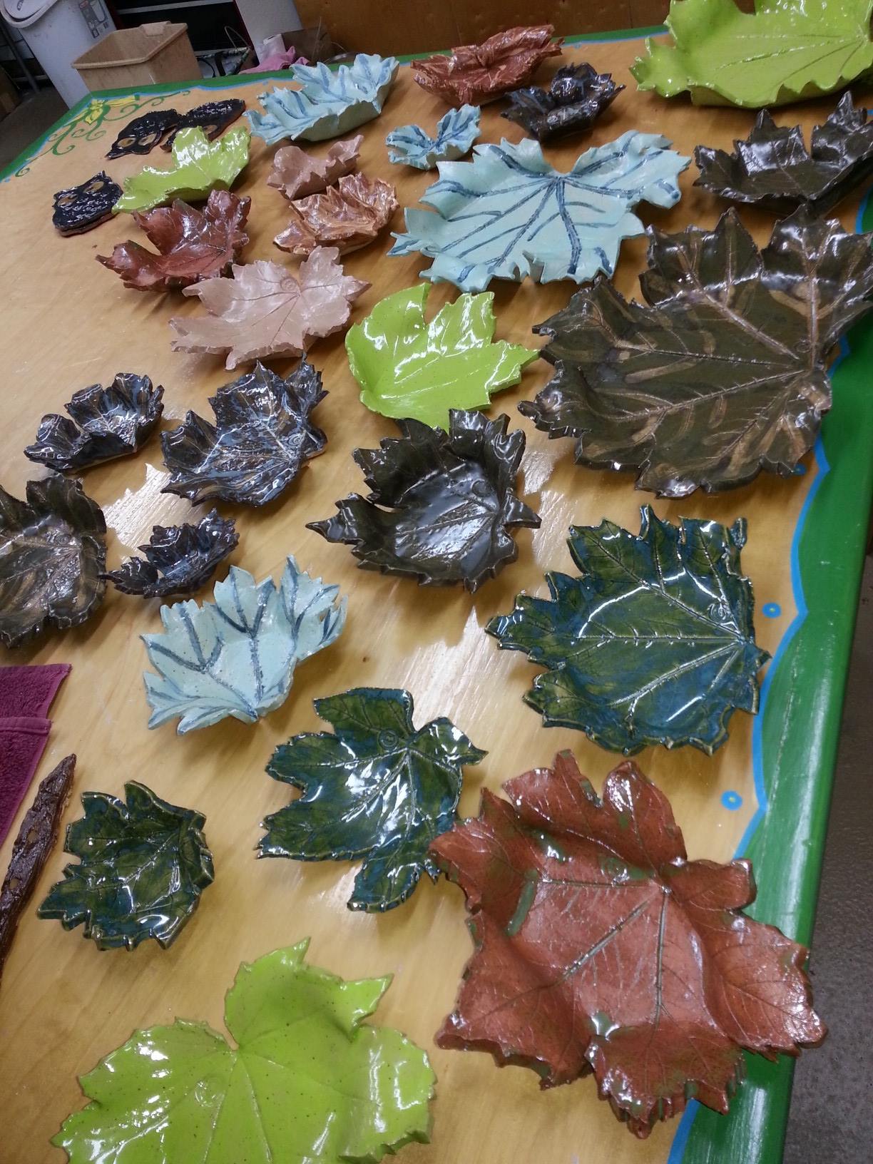 Alaska leaf bowls on table